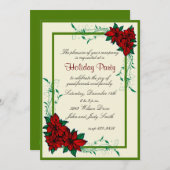 ポアセエレガントチアクリスマスパーティの招待状 招待状 (正面/裏面)