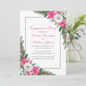 ポアセエレガントチアピンククリスマス婚約パーティ 招待状 (スタンド正面)