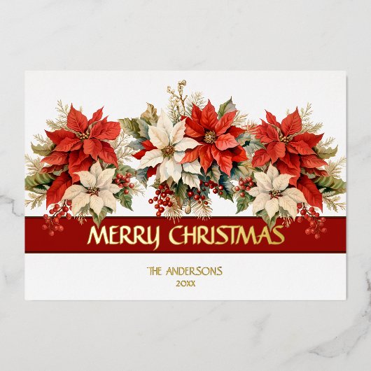 ポアセエレガントティアス・メリークリスマス 箔シーズンカード (正面)