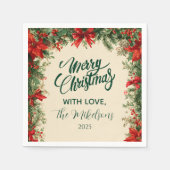 ポアセ素朴チアパインクリスマスパーティー スタンダードカクテルナプキン (正面)