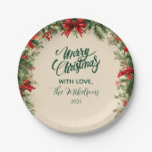ポアセ素朴チアパインクリスマスパーティー ペーパープレート (正面)