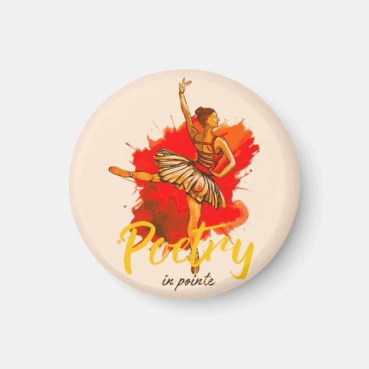 ポアンテの詩 – Ballerina エレガント Art for Dance マグネット (正面)