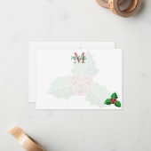 ポア ホリー リーブス クリスマス オーダーメイド モノグラム ノートカード (正面/裏面インサイチュ)