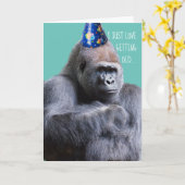 ポイおもしろいティングのゴリラは古い皮肉を言うのが大好き カード (黄色い花)