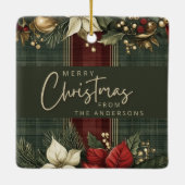 ポイエレガントドポインセチア名メリークリスマス セラミックオーナメント (裏面)