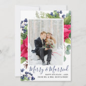 ポイエレガントンセチアメリーブルー結婚した&写真 シーズンカード (正面)