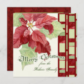 ポイエレガントンセチア写真クリスマスカード シーズンカード (正面/裏面)