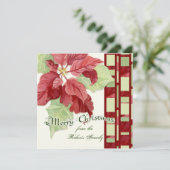 ポイエレガントンセチア写真クリスマスカード シーズンカード (スタンド正面)
