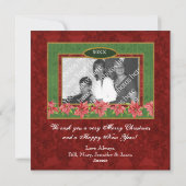 ポイエレガントンセチア写真クリスマスカード シーズンカード (裏面)