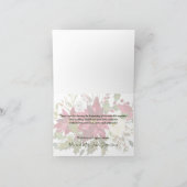 ポイエレガントンセチア緑のクリスマ結婚ス サンキューカード (内部)