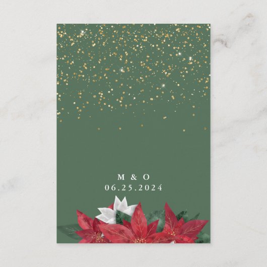ポイエレガントンセチア・クリスマ結婚スグリーン詳細 エンクロージャーカード (裏面)