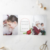 ポイエレガントンセッティア&ホリーアーチフォトホワイトBG 三つ折りカード (内部)