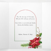 ポイエレガントンセッティア&ホリーアーチフォトホワイトBG 三つ折りカード (内部中)