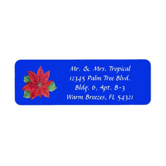 ポイカスタマイズンセチア長住所 シール – 青 (正面)