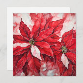 ポイカラフルンセチア休日グリーティングカード シーズンカード (正面/裏面)