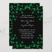ポイズンアイビー ブラック&グリーン ゴシックウェディング 招待状 (正面/裏面)