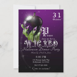 ポイズンアップル邪悪な魔女パープルハローウィンパーティ 招待状