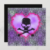 ポイズンエレガントスウィート16ゴシック誕生日発表 招待状 (正面/裏面)