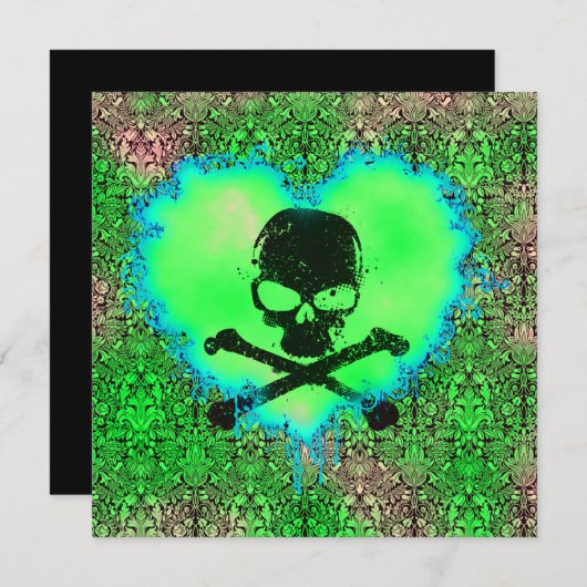 ポイズンエレガントスウィート16ゴシック誕生日 招待状 (正面/裏面)