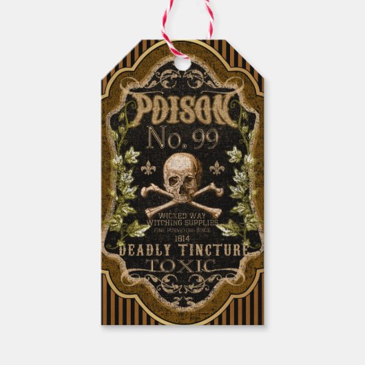 ポイズンスカル薬用ハロウィンギフトラベル ギフトタグ (正面)
