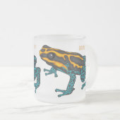 ポイズンダーツカエル漫画イラストレーション フロストグラスマグカップ (正面右)