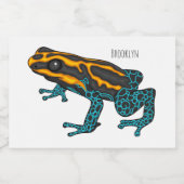 ポイズンダーツカエル漫画イラストレーション フードラベル (シングルラベル)