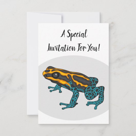 ポイズンダーツカエル漫画イラストレーション 招待状 (裏面)