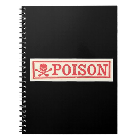 ポイズン01薬用ラベルスカルとクロスボーン ノートブック (正面)