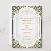 ポイテジャヌウパナヤナムヒンズー聖糸ブルー金ゴールド 招待状 (正面)