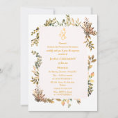 ポイテジャヌウパナヤナムヒンズー聖糸ブルー金ゴールド 招待状 (正面)