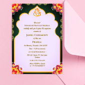 ポイテジャヌウパナヤナムヒンズー聖糸ブルー金ゴールド 招待状