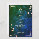 ポイテジャヌウパナヤナムヒンズー聖糸ブルー金ゴールド 招待状 (正面)