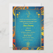 ポイテジャヌウパナヤナムヒンドゥー聖糸ティール（緑がかった色）金ゴールド 招待状 (正面)