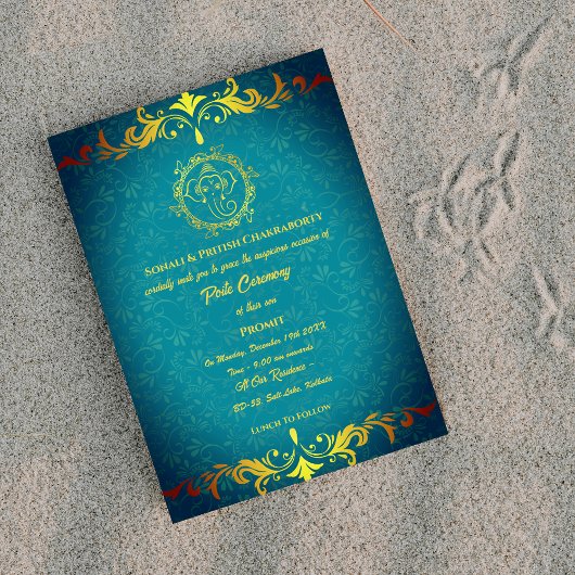 ポイテジャヌウパナヤナムヒンドゥー聖糸フローラ 招待状