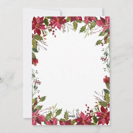 ポイパーソナライズされたアエレガントセチアリース シーズンカード (裏面)