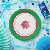 ポイパーソナライズされたンセチアプレートホリデイ ペーパープレート (パーティー)