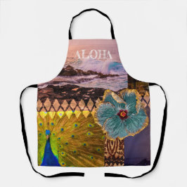 ポイプサンライズカウアイハワイアンコラージュ エプロン