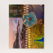 ポイプサンライズカウアイハワイアンコラージュ ジグソーパズル (縦)