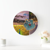 ポイプサンライズカウアイハワイアンコラージュ ラージ壁時計 (ホーム)