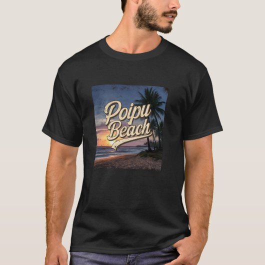 ポイプビーチの夕日 Tシャツ (正面)