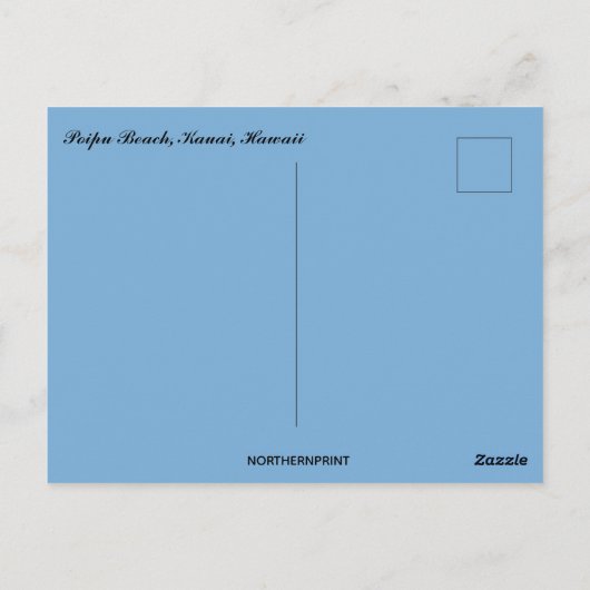 ポイプビーチカウアイハワイ ポストカード (裏面)