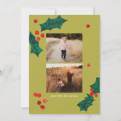 ポイモダンンセチアのクリスマスフォトカード 招待状 (裏面)