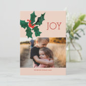 ポイモダンンセチアのクリスマスフォトカード 招待状 (スタンド正面)