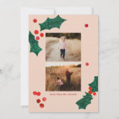 ポイモダンンセチアのクリスマスフォトカード 招待状 (裏面)