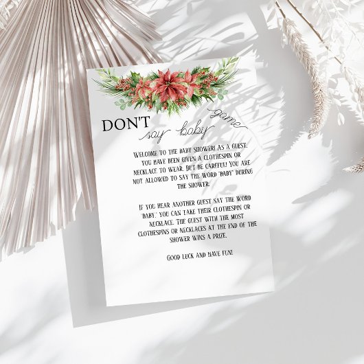 ポインエレガントセチアフローラはベビーゲームカードと言わない ノートカード