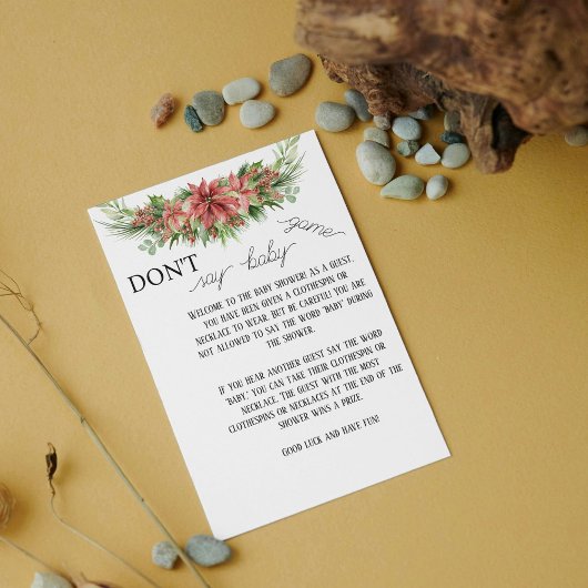 ポインエレガントセチアフローラはベビーゲームカードと言わない ノートカード