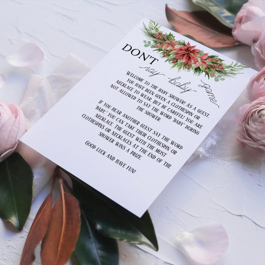 ポインエレガントセチアフローラはベビーゲームカードと言わない ノートカード