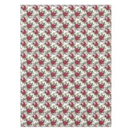 ポインエレガントセチア花束パターンクリスマス テーブルクロス