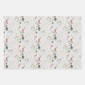 ポインエレガントセチア&ユーカリグリッタークリスマス ラッピングペーパーシート (正面2)