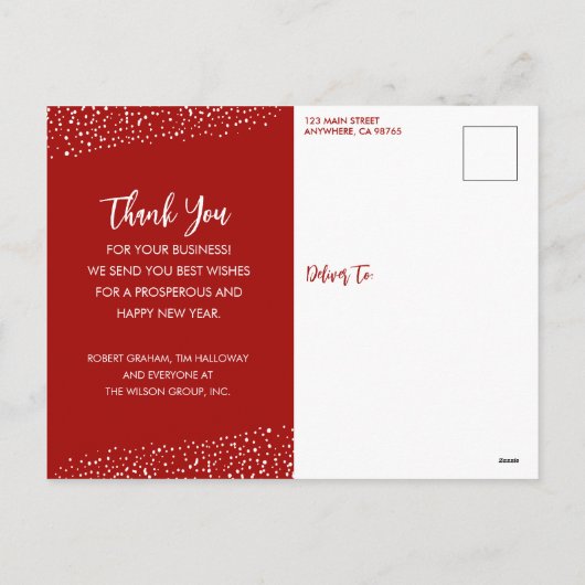 ポインエレガントセティアスビジネスホリディサンキュー シーズンポストカード (裏面)